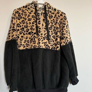 Cheetah print quarter zip.